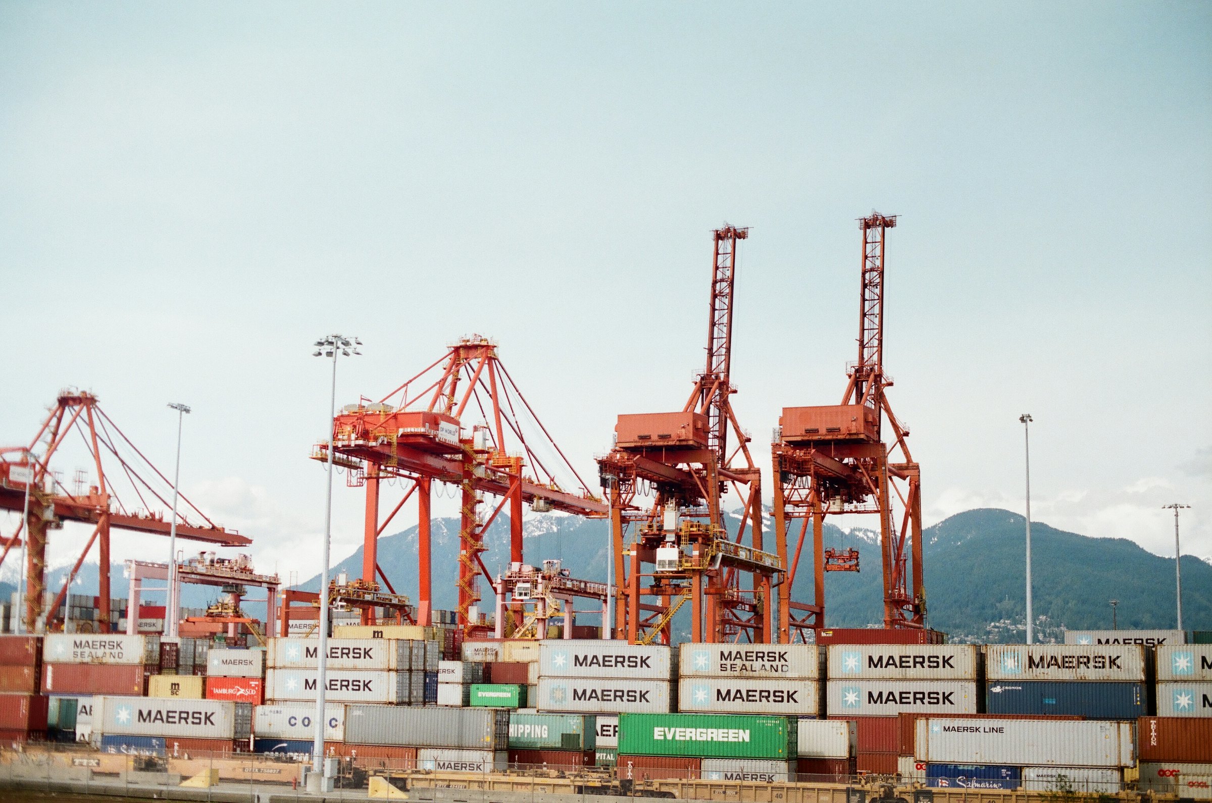 Container cranes at the Port of Vancouver